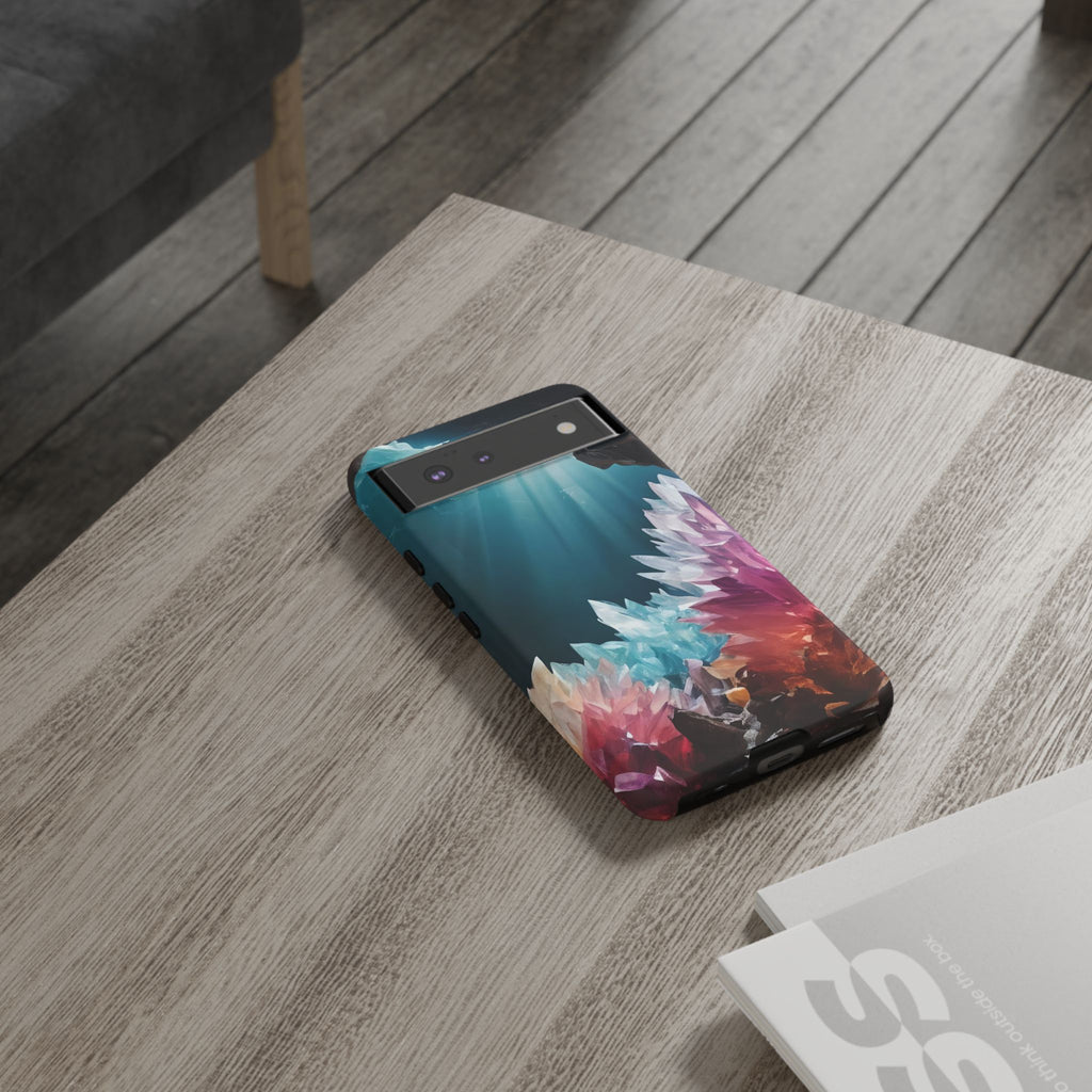 Colorful Crystal Cave Light Beam, Phone Case