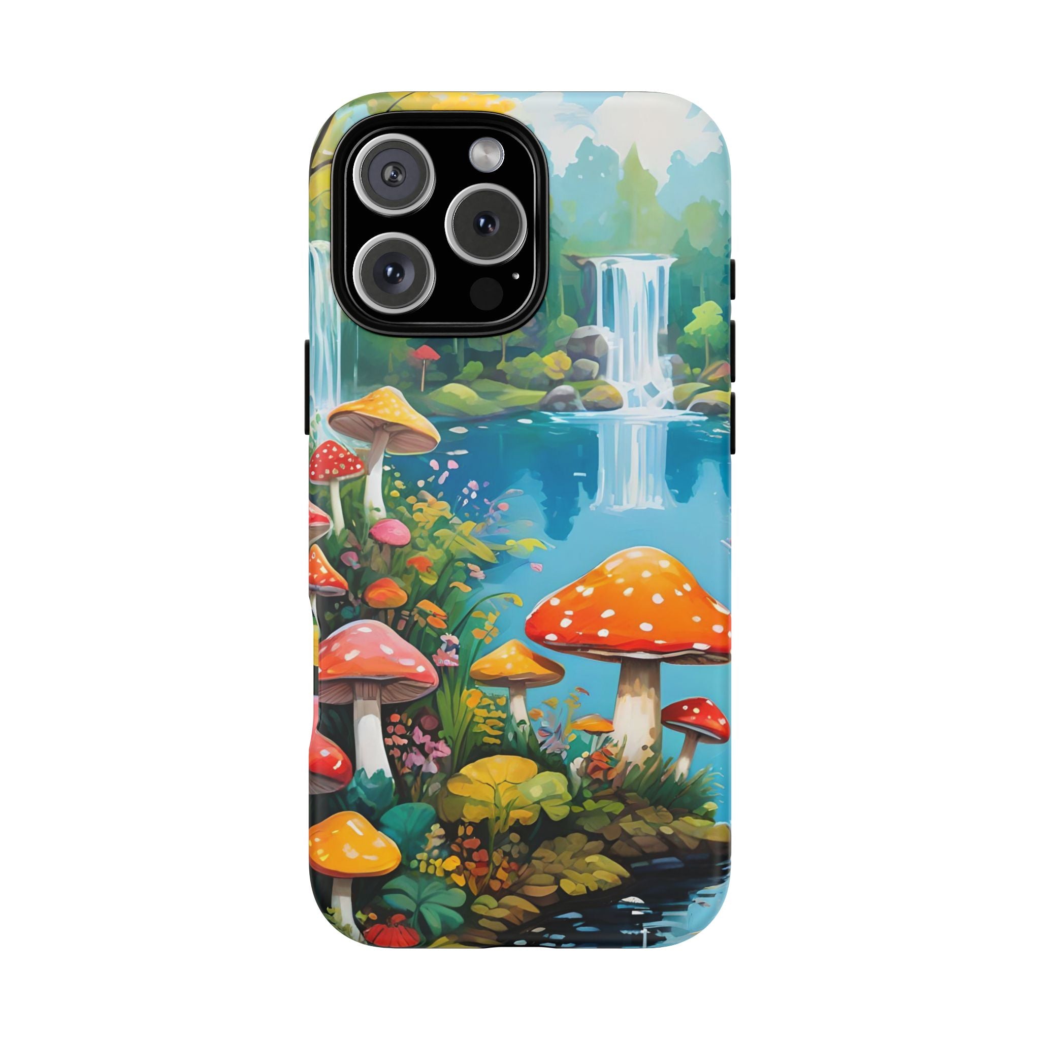 Mushroom Phone Case with Vibrant Nature Scene
