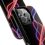 Coque de téléphone vibrante avec motif lumineux abstrait, coque artistique, accessoire technologique moderne, cadeau pour les passionnés de technologie, coque de téléphone personnalisée