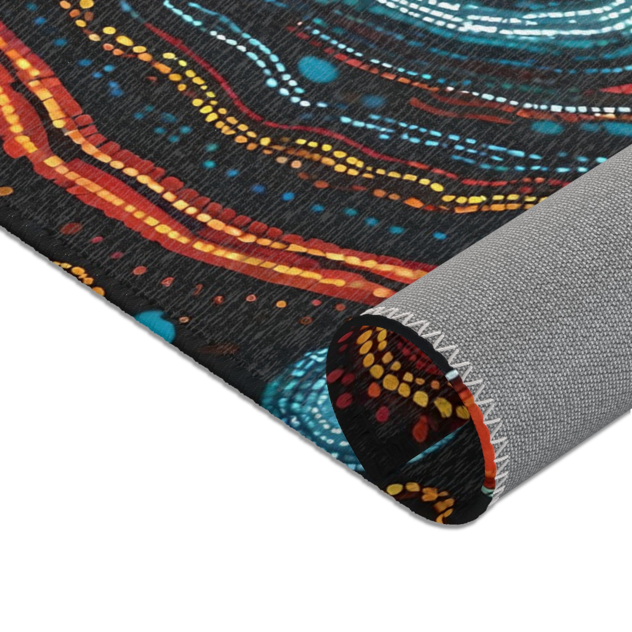 Vibrant Abstract Galaxy Print, Area Rug