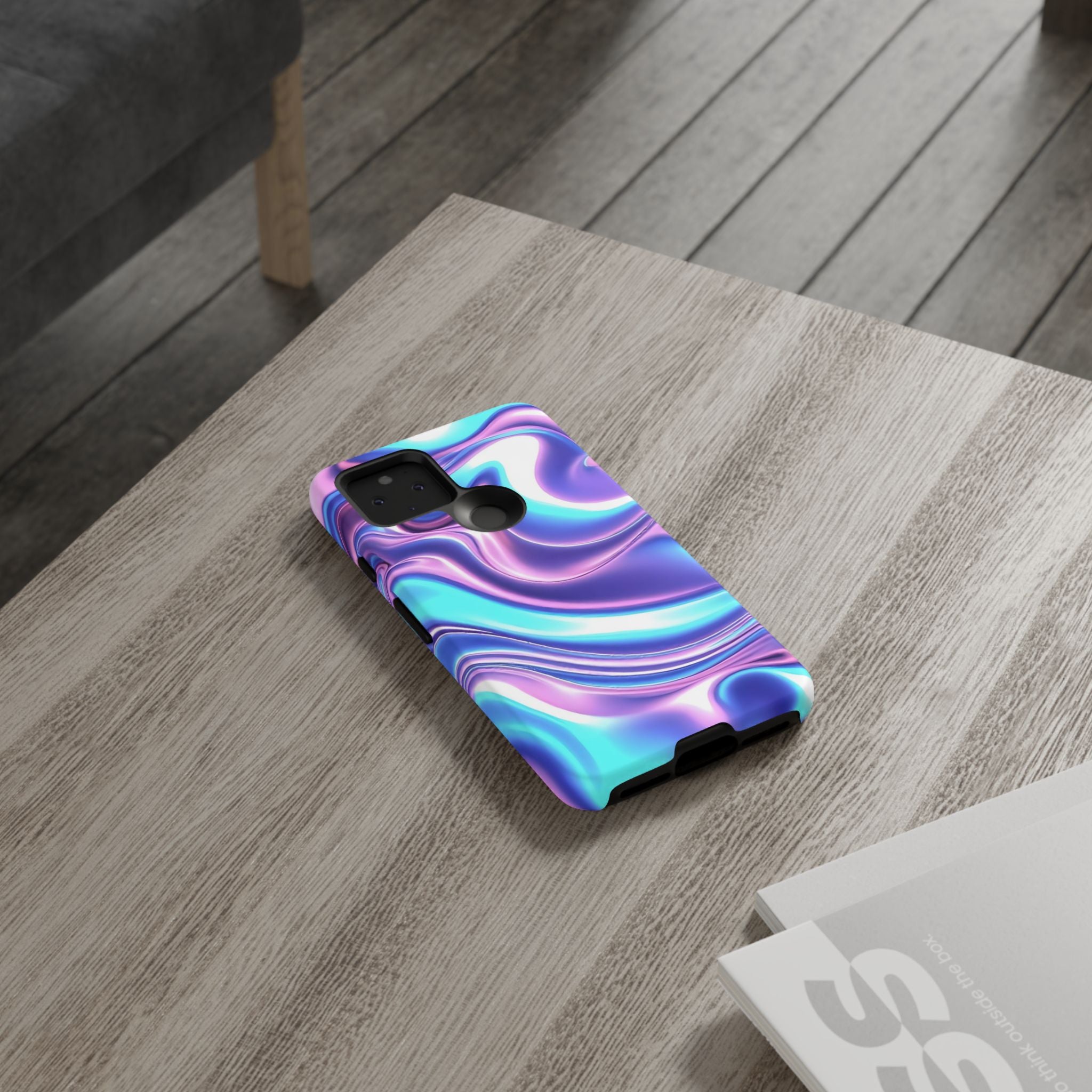 Colorful Phone Case, Tough Case, Swirl Design Phone Cover, Vibrant Phone Accessory, Gift for Her, Trendy Mobile Protection