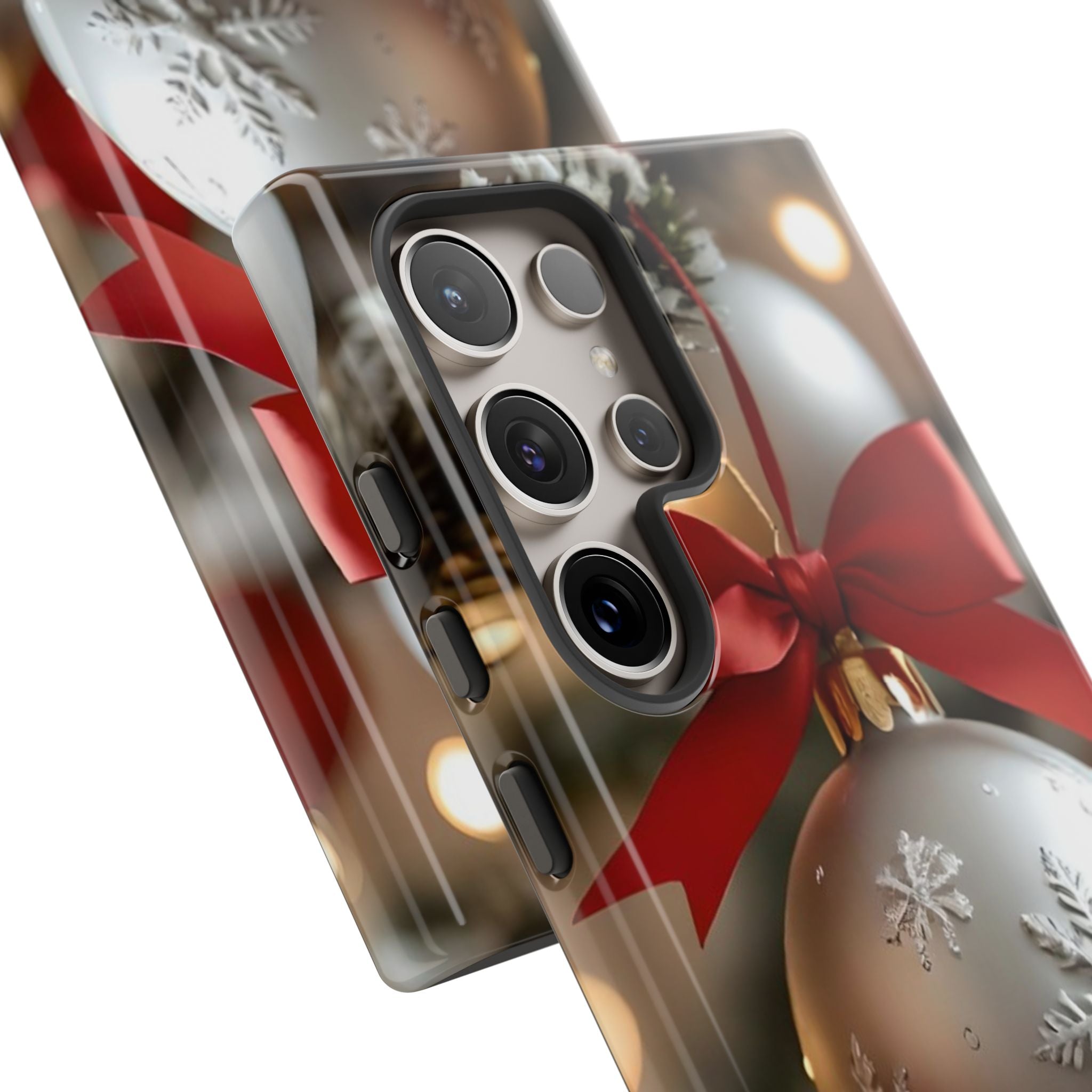 Christmas Phone Case with Seasonal Ornament Design