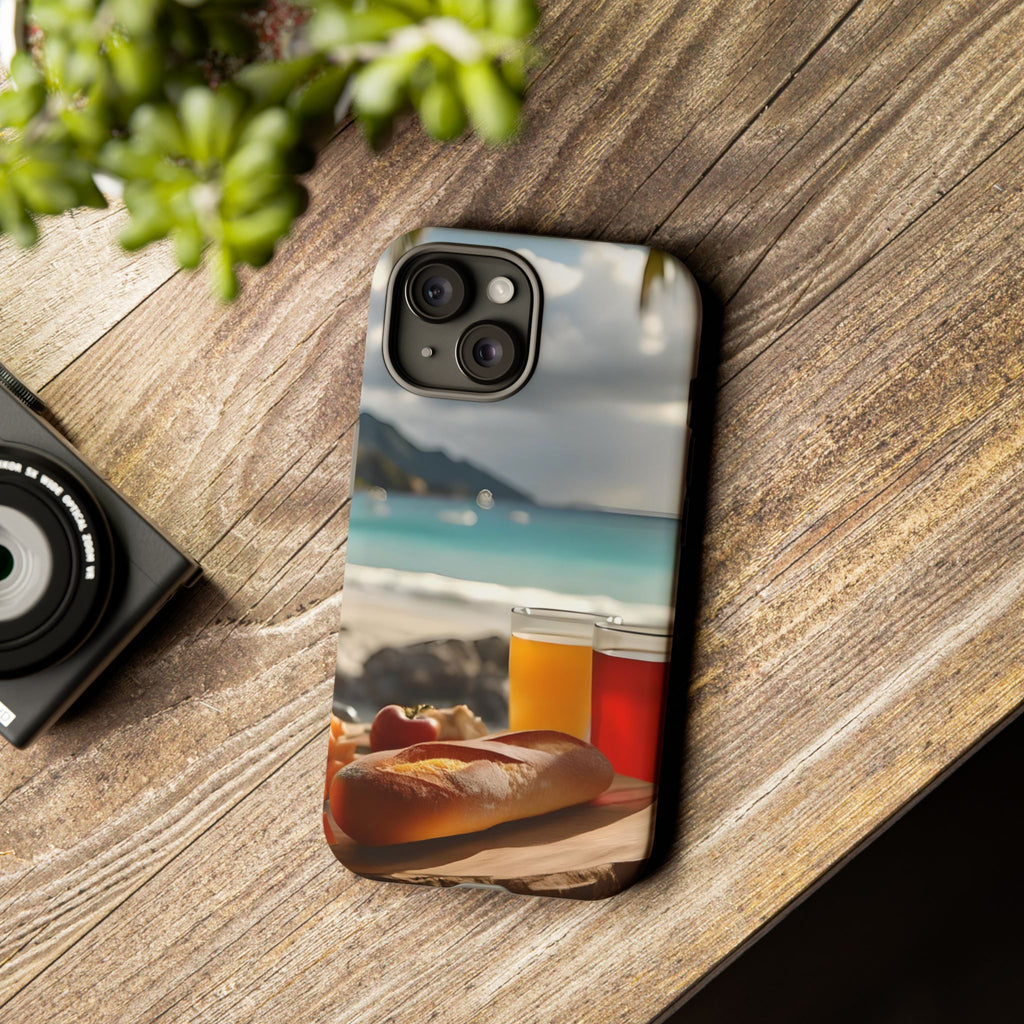 Tropical Beach Picnic View, Phone Case