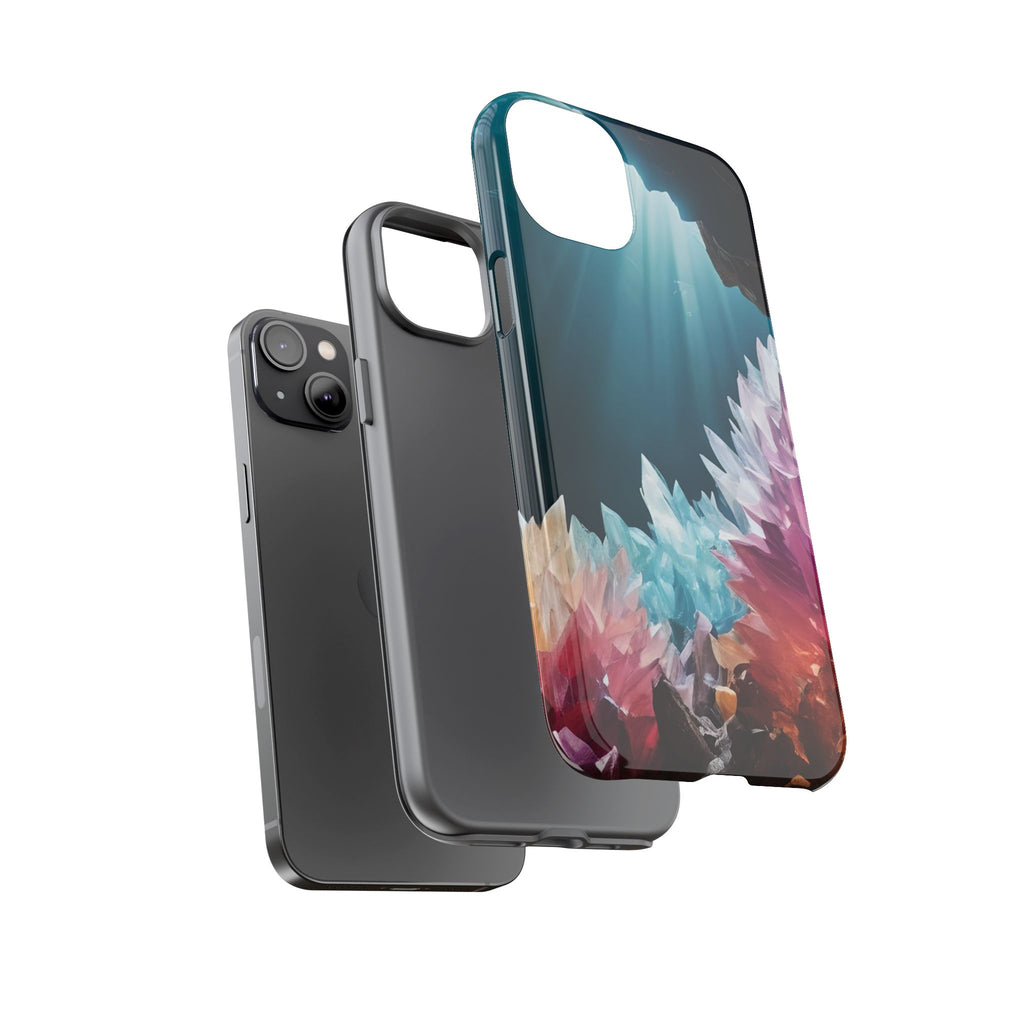 Colorful Crystal Cave Light Beam, Phone Case
