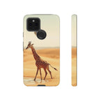Giraffe Desert Scene, Phone Case