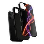 Coque de téléphone vibrante avec motif lumineux abstrait, coque artistique, accessoire technologique moderne, cadeau pour les passionnés de technologie, coque de téléphone personnalisée