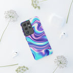 Coque de téléphone colorée, résistante, motif tourbillonnant, accessoire de téléphone dynamique, cadeau pour elle, protection mobile tendance