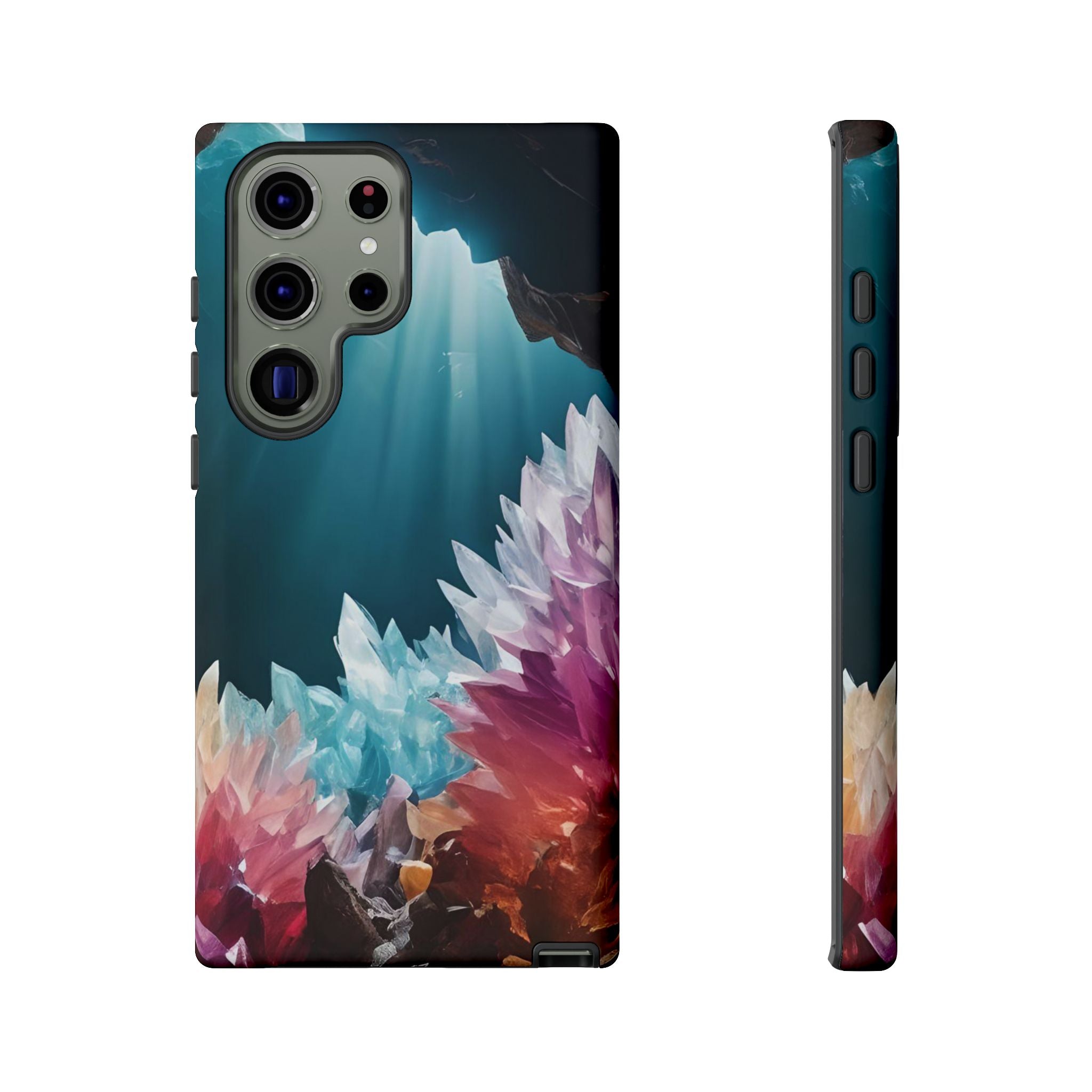 Colorful Crystal Phone Case, Tough Phone Cover, Gemstone Case, Unique iPhone Cover, Vibrant Art Protector, Gift for Geology Lovers