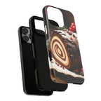 Coque de téléphone festive avec motif bûche de Noël