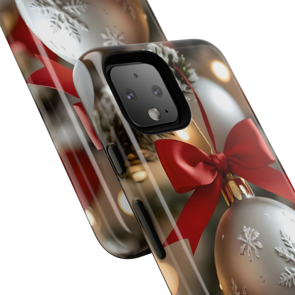 Christmas Phone Case with Seasonal Ornament Design