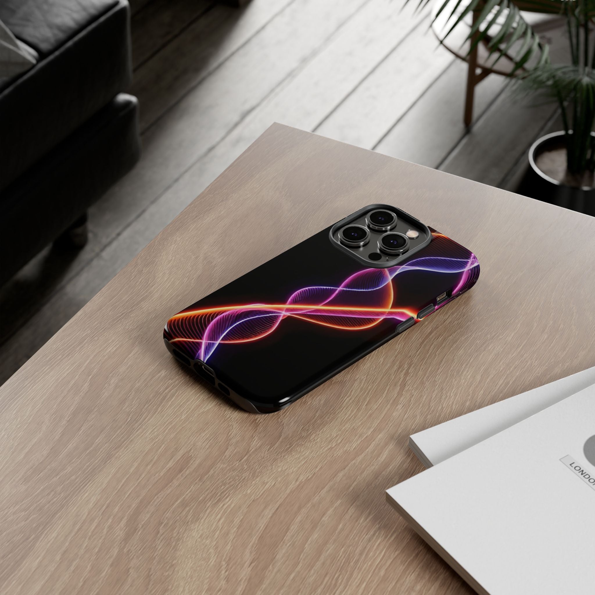 Vibrant Phone Case with Abstract Light Design, Artistic Phone Cover, Modern Tech Accessory, Gift for Tech Lovers, Personalized Phone Case