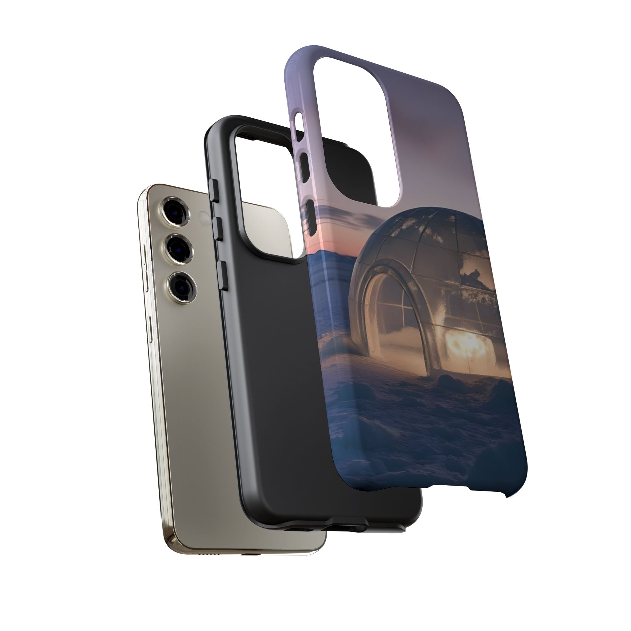 Arctic Igloo Twilight Snow Landscape, Phone Case