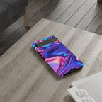 Coque de téléphone vibrante avec motif de vagues colorées, coque robuste et élégante, cadeau unique pour elle, accessoires de téléphone