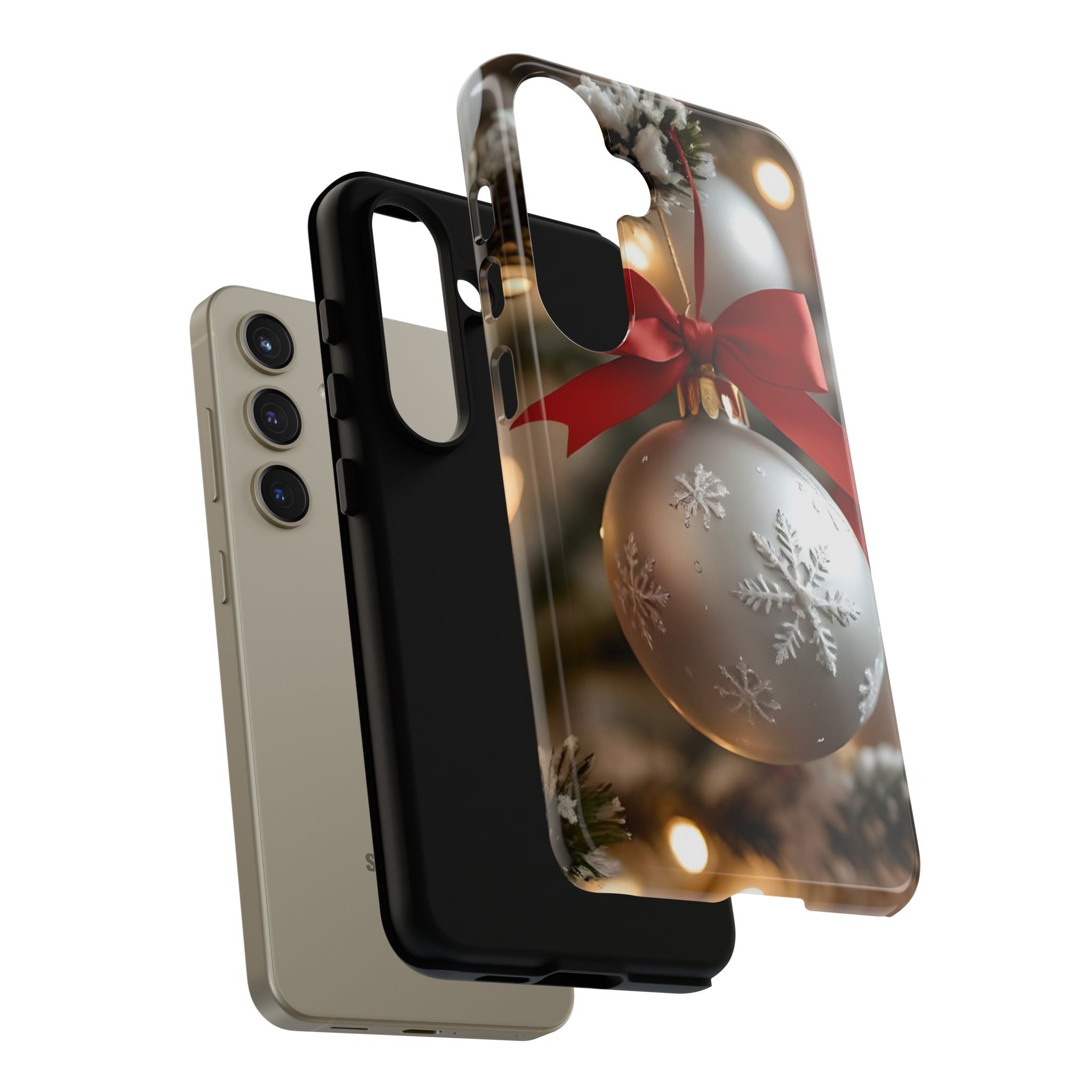 Christmas Phone Case with Seasonal Ornament Design