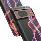 Neon Light Wave Abstract Glow, Phone Case