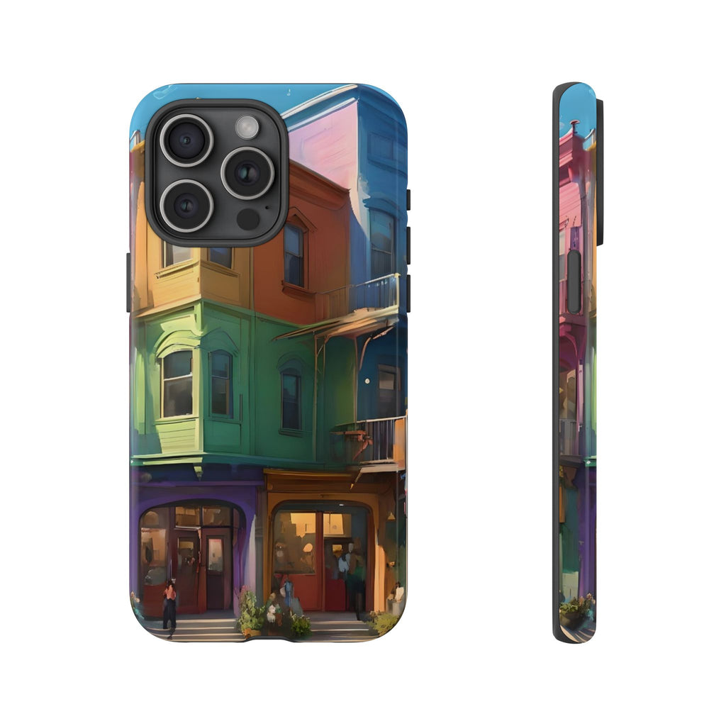 Impression d'art urbain coloré, étui pour téléphone