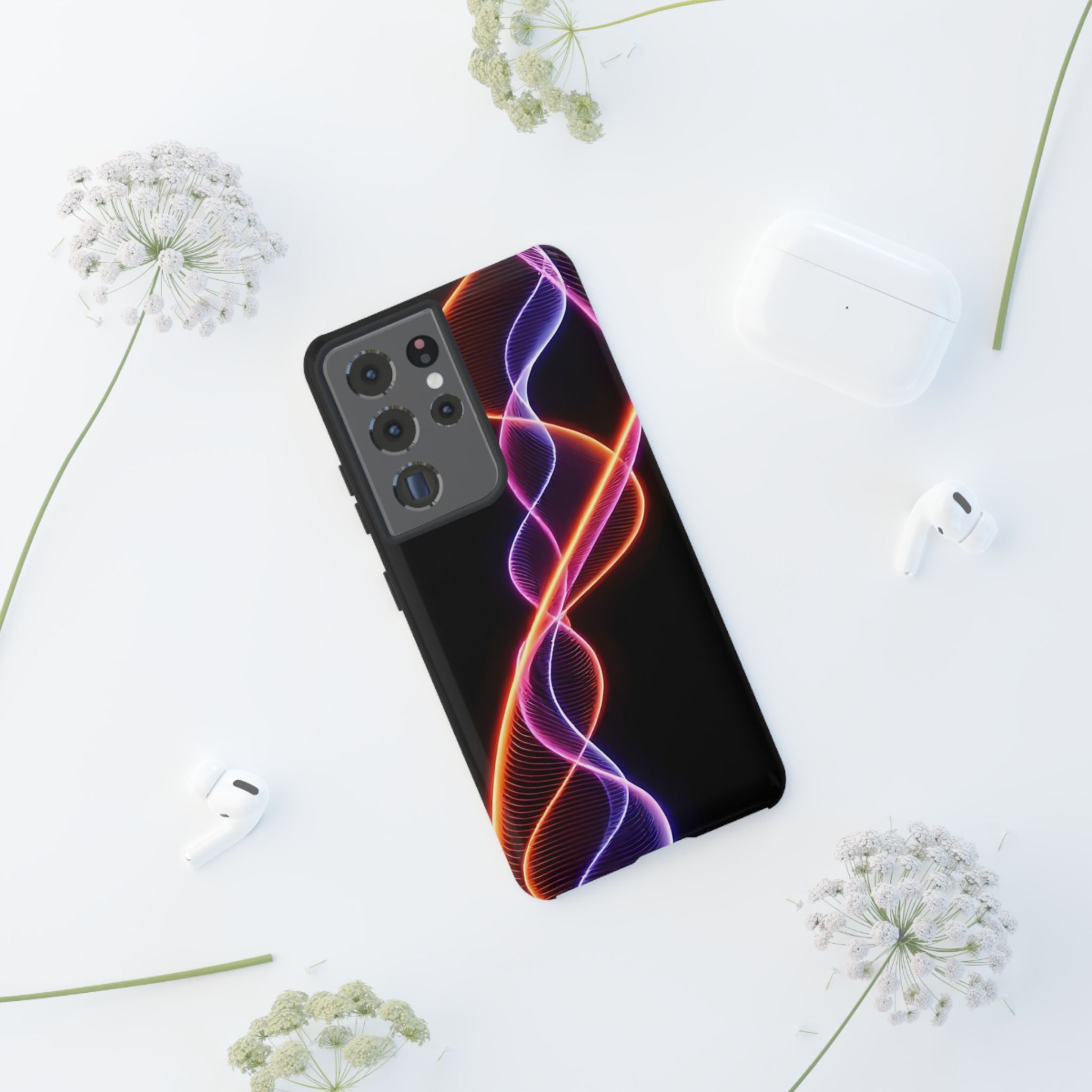 Vibrant Phone Case with Abstract Light Design, Artistic Phone Cover, Modern Tech Accessory, Gift for Tech Lovers, Personalized Phone Case