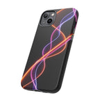 Coque de téléphone vibrante avec motif lumineux abstrait, coque artistique, accessoire technologique moderne, cadeau pour les passionnés de technologie, coque de téléphone personnalisée