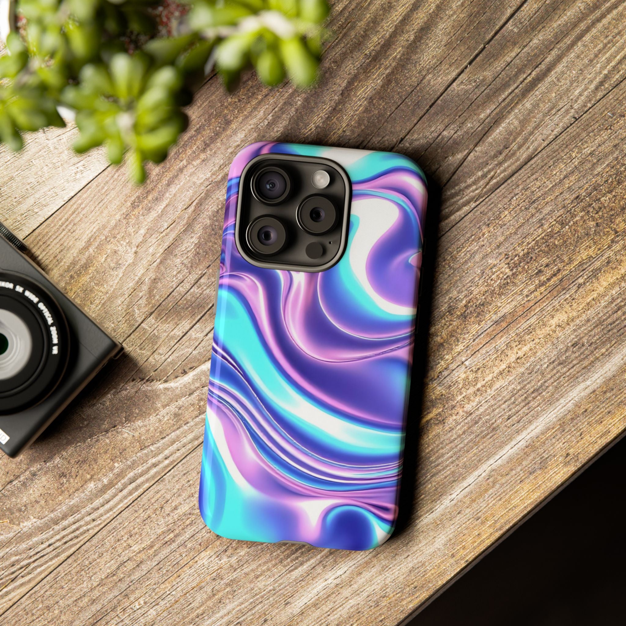 Colorful Phone Case, Tough Case, Swirl Design Phone Cover, Vibrant Phone Accessory, Gift for Her, Trendy Mobile Protection