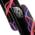 Coque de téléphone vibrante avec motif lumineux abstrait, coque artistique, accessoire technologique moderne, cadeau pour les passionnés de technologie, coque de téléphone personnalisée