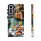 Scène de petit-déjeuner à Venise, étui de téléphone