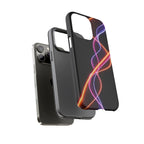 Coque de téléphone vibrante avec motif lumineux abstrait, coque artistique, accessoire technologique moderne, cadeau pour les passionnés de technologie, coque de téléphone personnalisée
