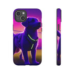 Coque de téléphone motif chien néon vibrant