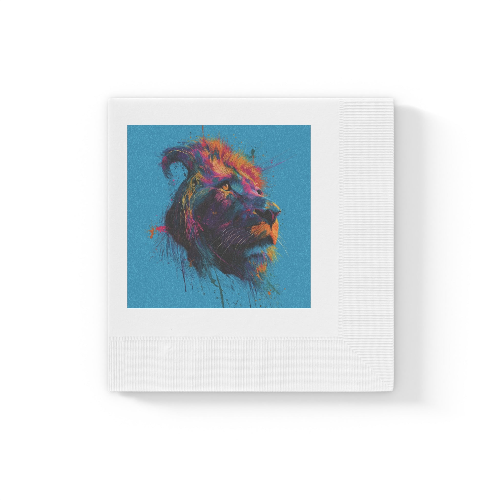 Colorful Lion Art Print, Decorative Napkins Pack