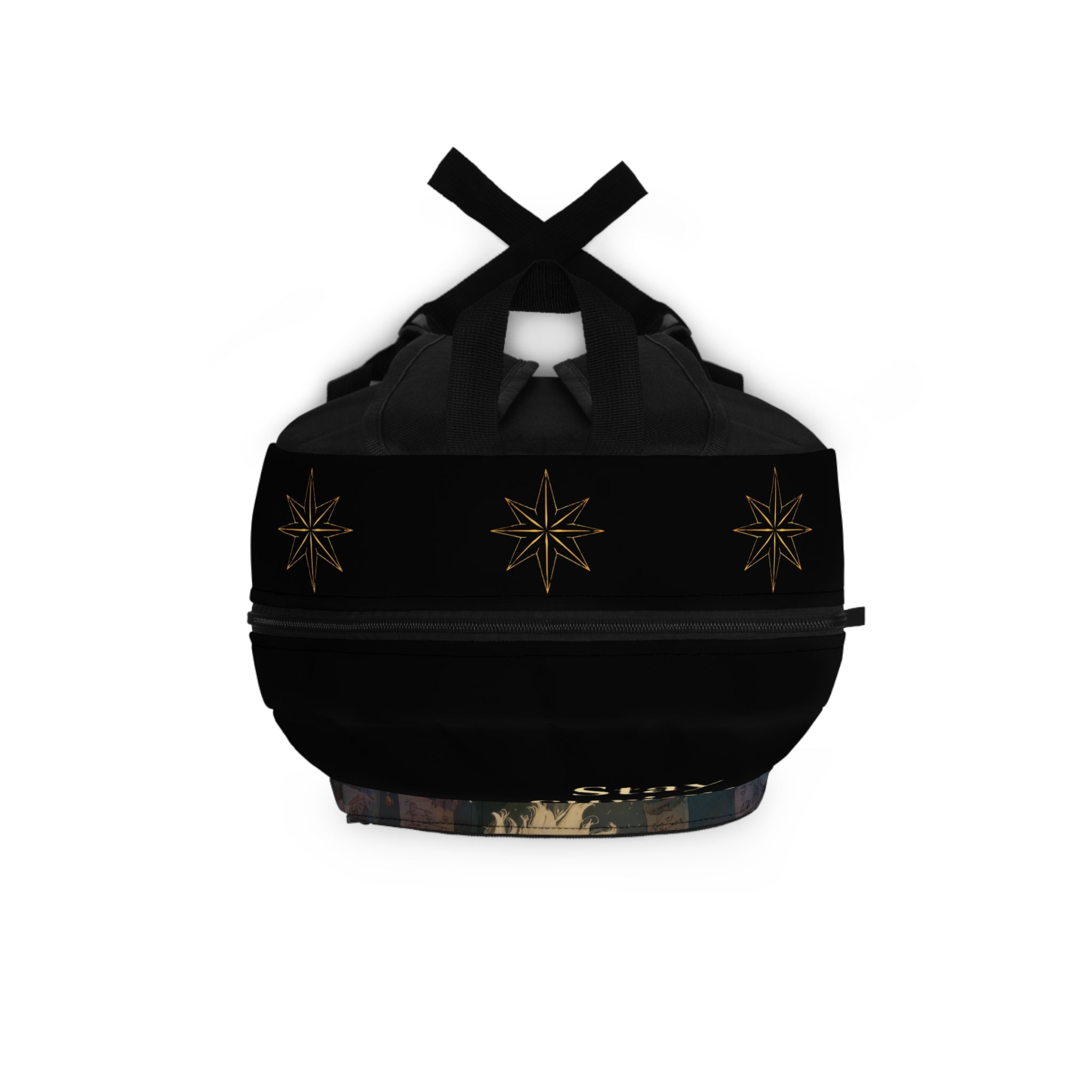 Stay Curious Quote and Scientist Art, Black Backpack