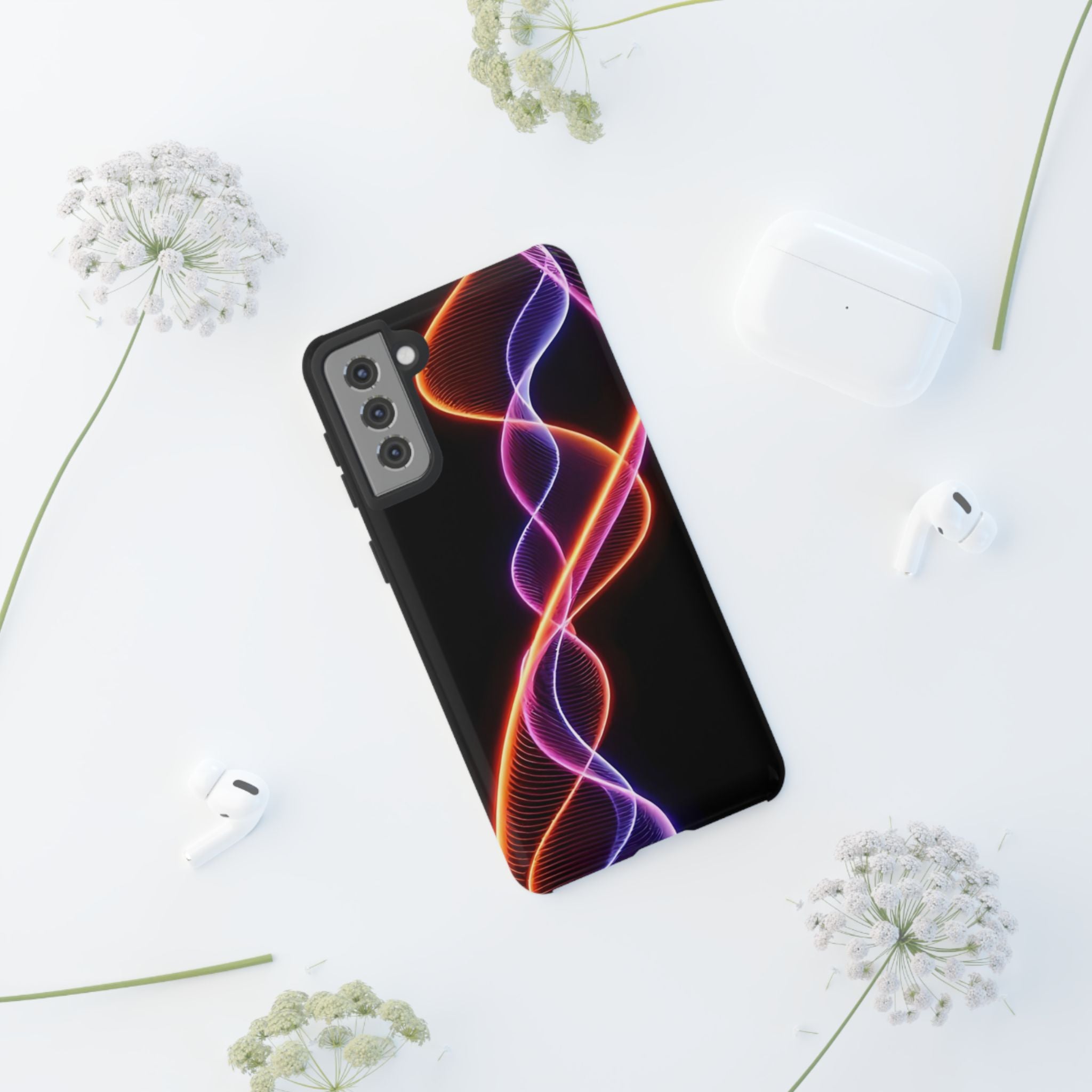 Vibrant Phone Case with Abstract Light Design, Artistic Phone Cover, Modern Tech Accessory, Gift for Tech Lovers, Personalized Phone Case