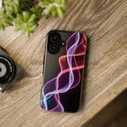 Neon Light Wave Abstract Glow, Phone Case