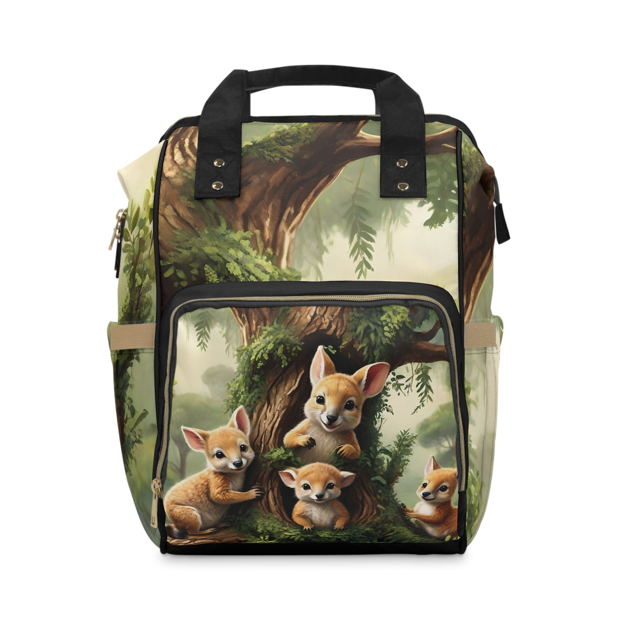 Cute Animal Print Diaper Backpack, Stylish Baby Bag