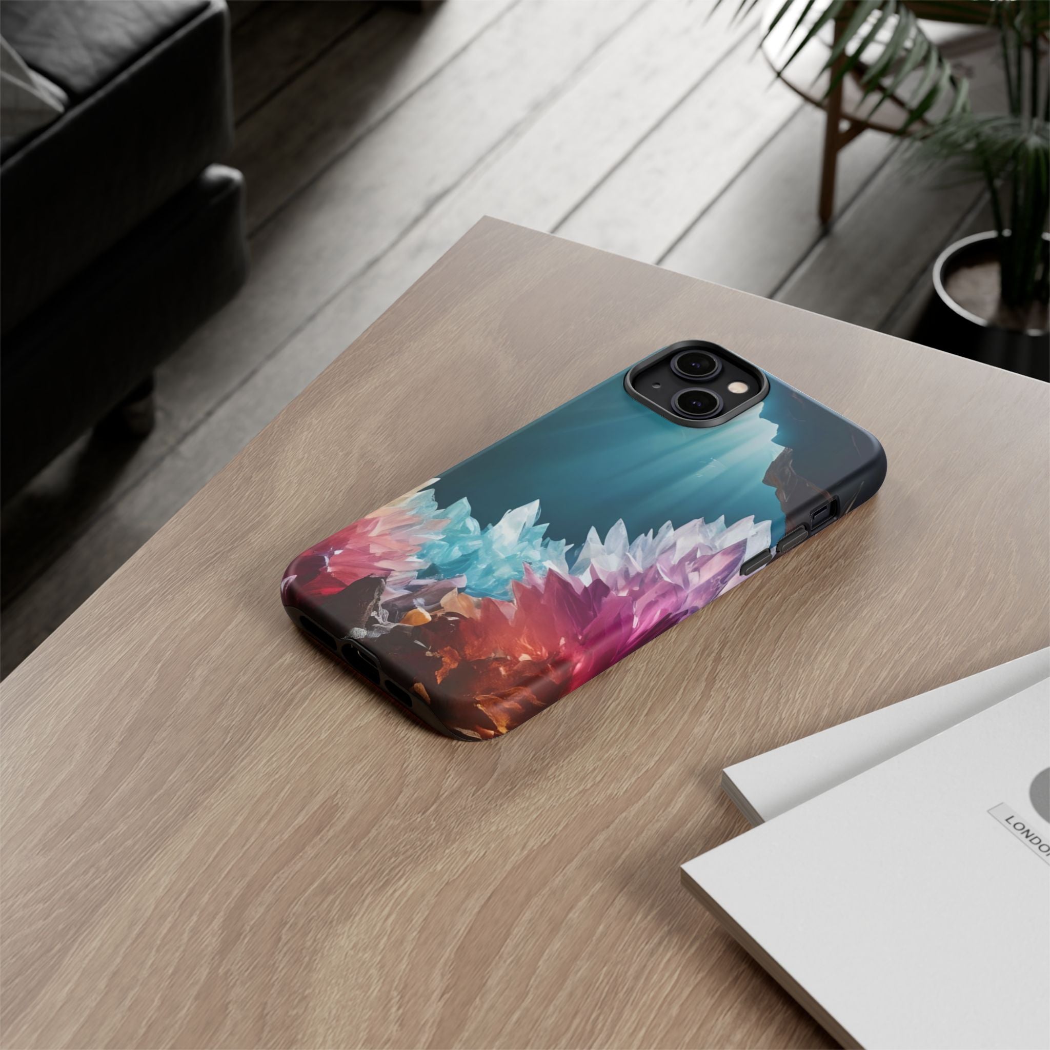 Colorful Crystal Cave Light Beam, Phone Case