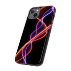Coque de téléphone vibrante avec motif lumineux abstrait, coque artistique, accessoire technologique moderne, cadeau pour les passionnés de technologie, coque de téléphone personnalisée