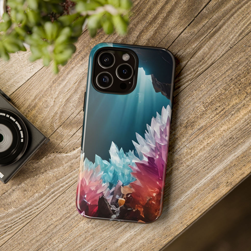 Colorful Crystal Cave Light Beam, Phone Case