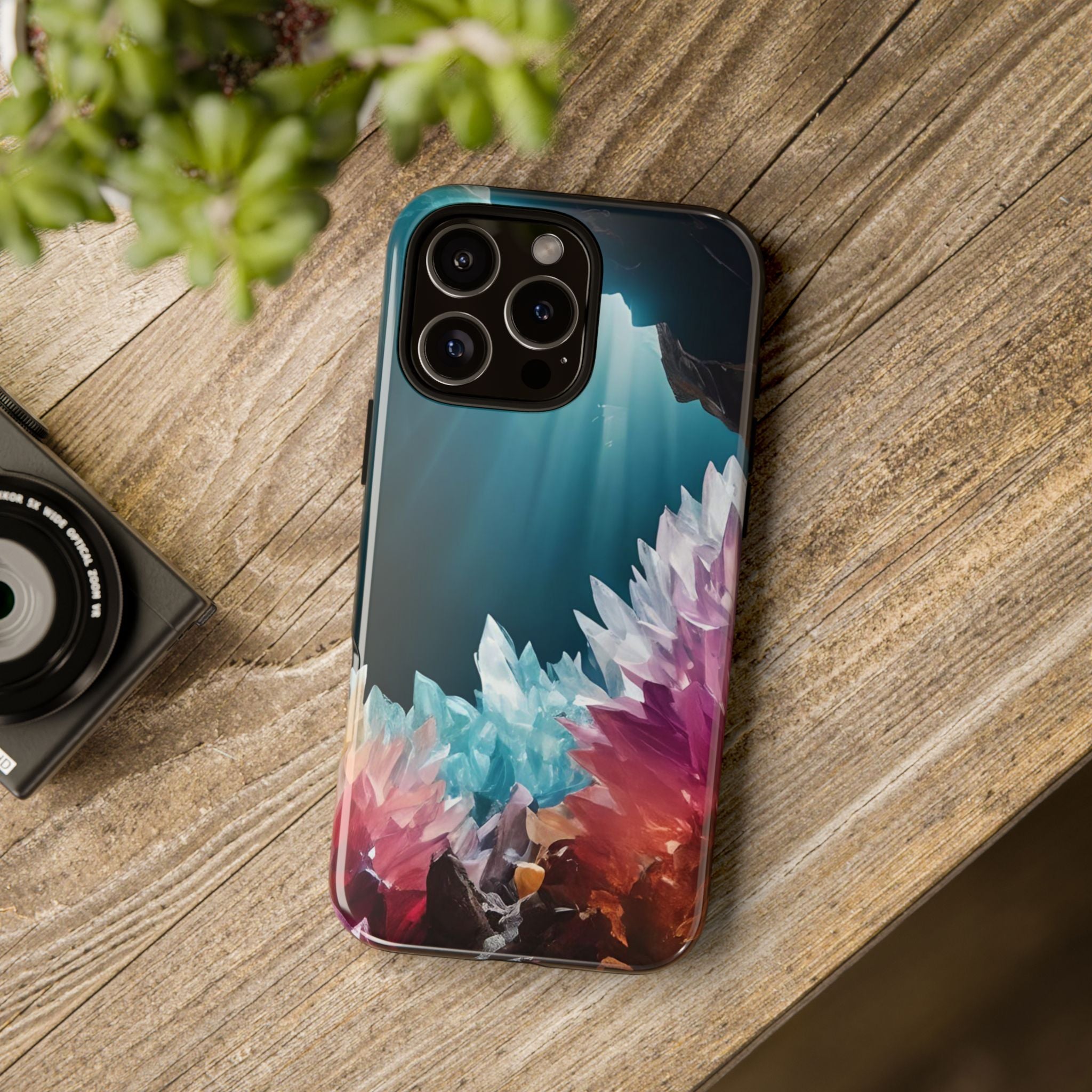 Colorful Crystal Cave Light Beam, Phone Case