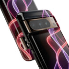 Neon Light Wave Abstract Glow, Phone Case