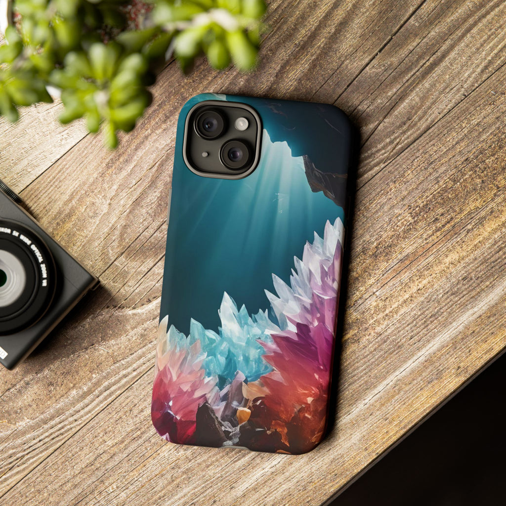 Colorful Crystal Cave Light Beam, Phone Case