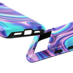 Coque de téléphone colorée, résistante, motif tourbillonnant, accessoire de téléphone dynamique, cadeau pour elle, protection mobile tendance