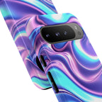 Coque de téléphone colorée, résistante, motif tourbillonnant, accessoire de téléphone dynamique, cadeau pour elle, protection mobile tendance