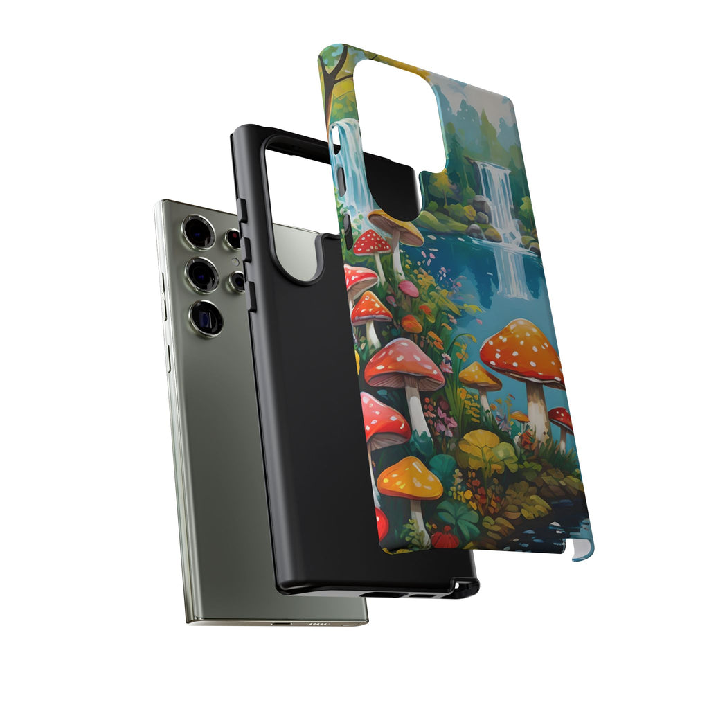 Mushroom Phone Case with Vibrant Nature Scene