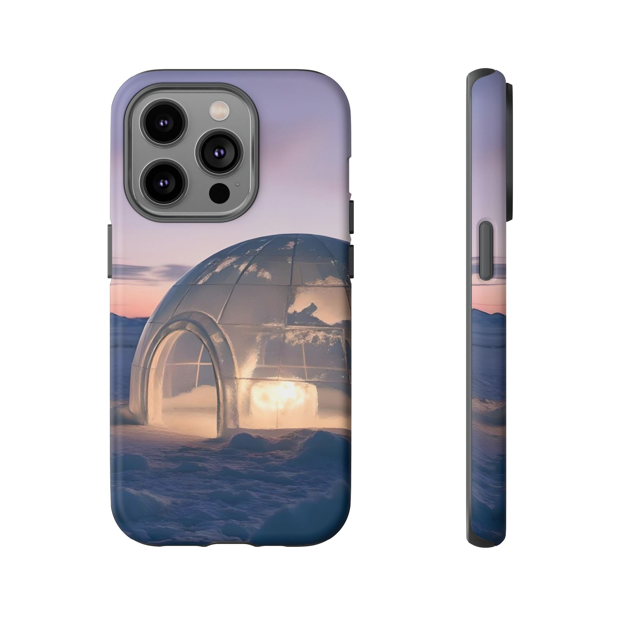 Stylish Phone Case with Igloo Design, Tough Cases for Outdoor Lovers, Unique Gift for Adventurers, Phone Cover for Winter, Protective Cases