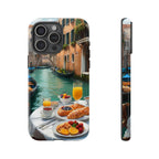 Scène de petit-déjeuner à Venise, étui de téléphone