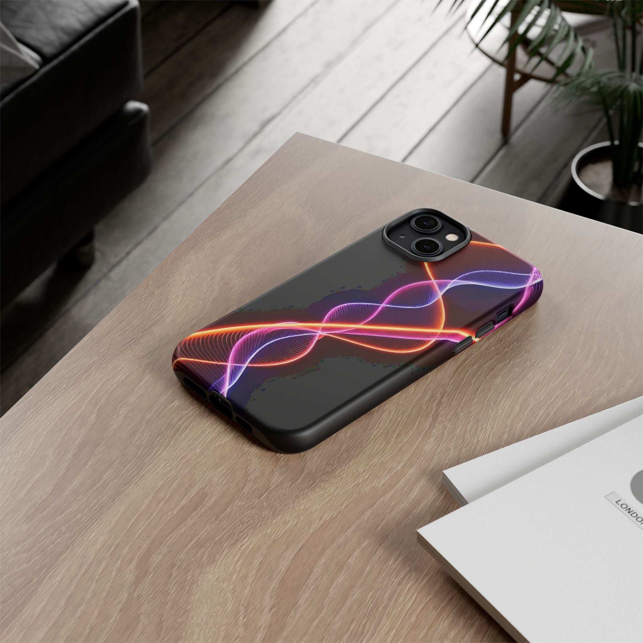 Vibrant Phone Case with Abstract Light Design, Artistic Phone Cover, Modern Tech Accessory, Gift for Tech Lovers, Personalized Phone Case