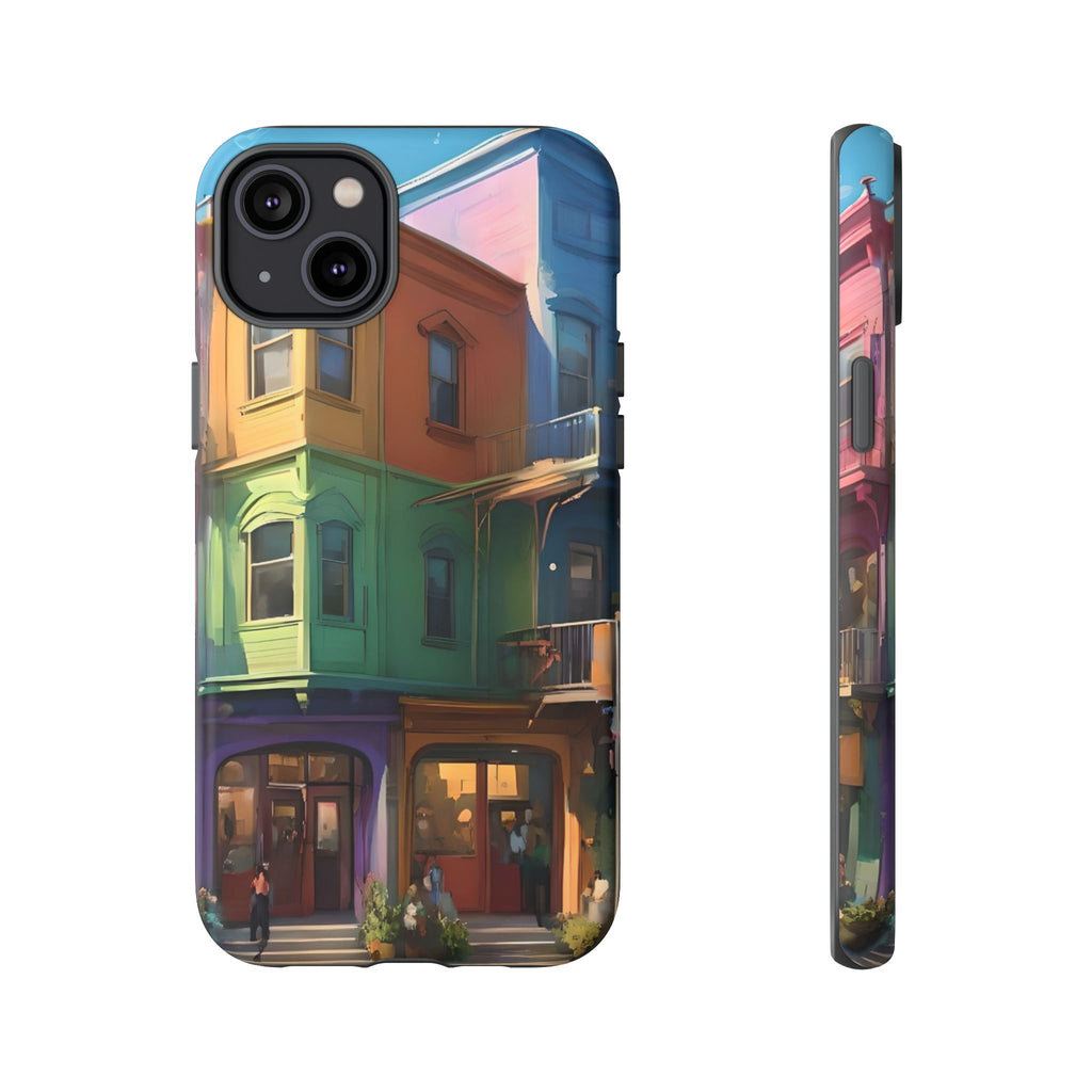 Impression d'art urbain coloré, étui pour téléphone