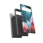 Faisceau lumineux coloré de la grotte de cristal, étui de téléphone