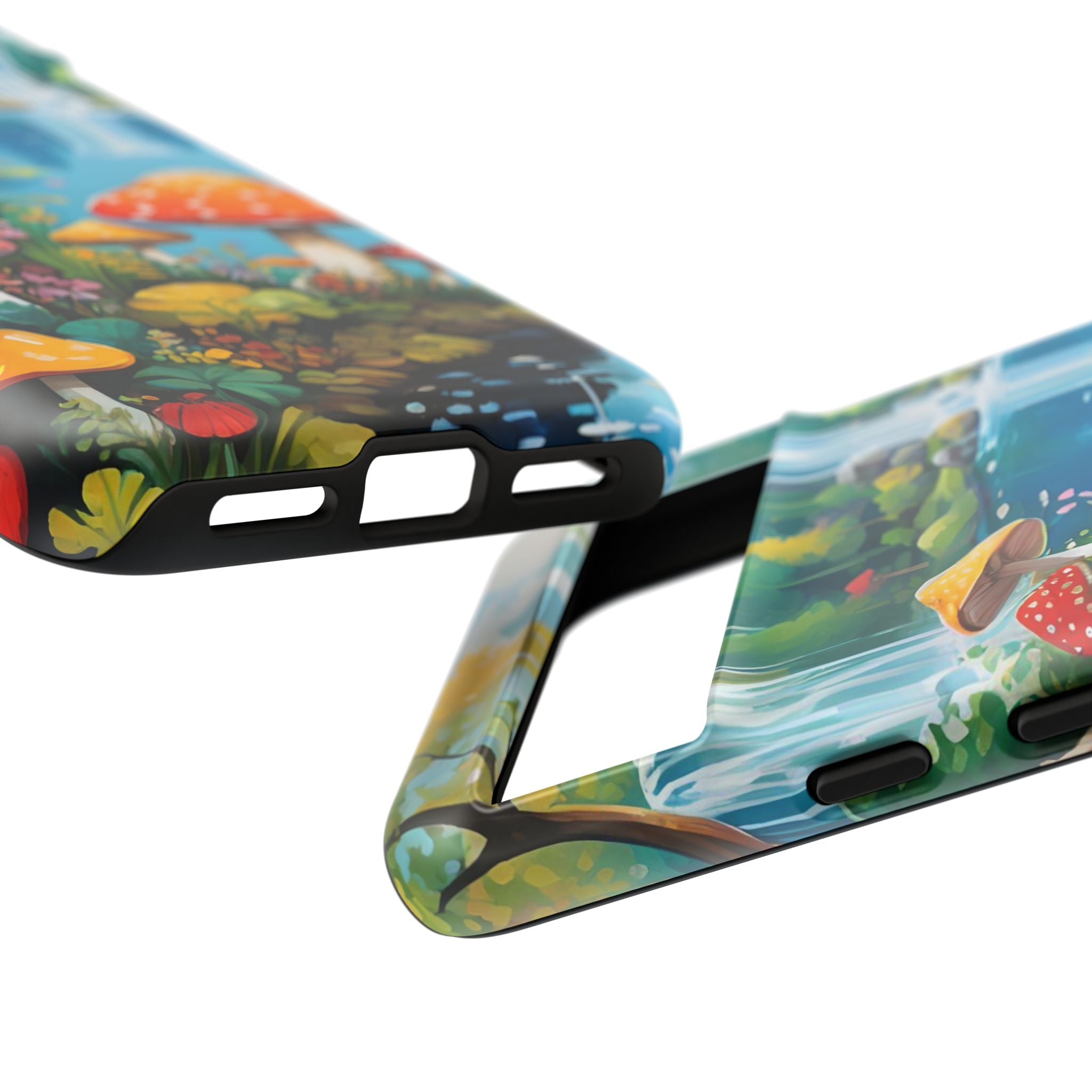 Mushroom Phone Case with Vibrant Nature Scene