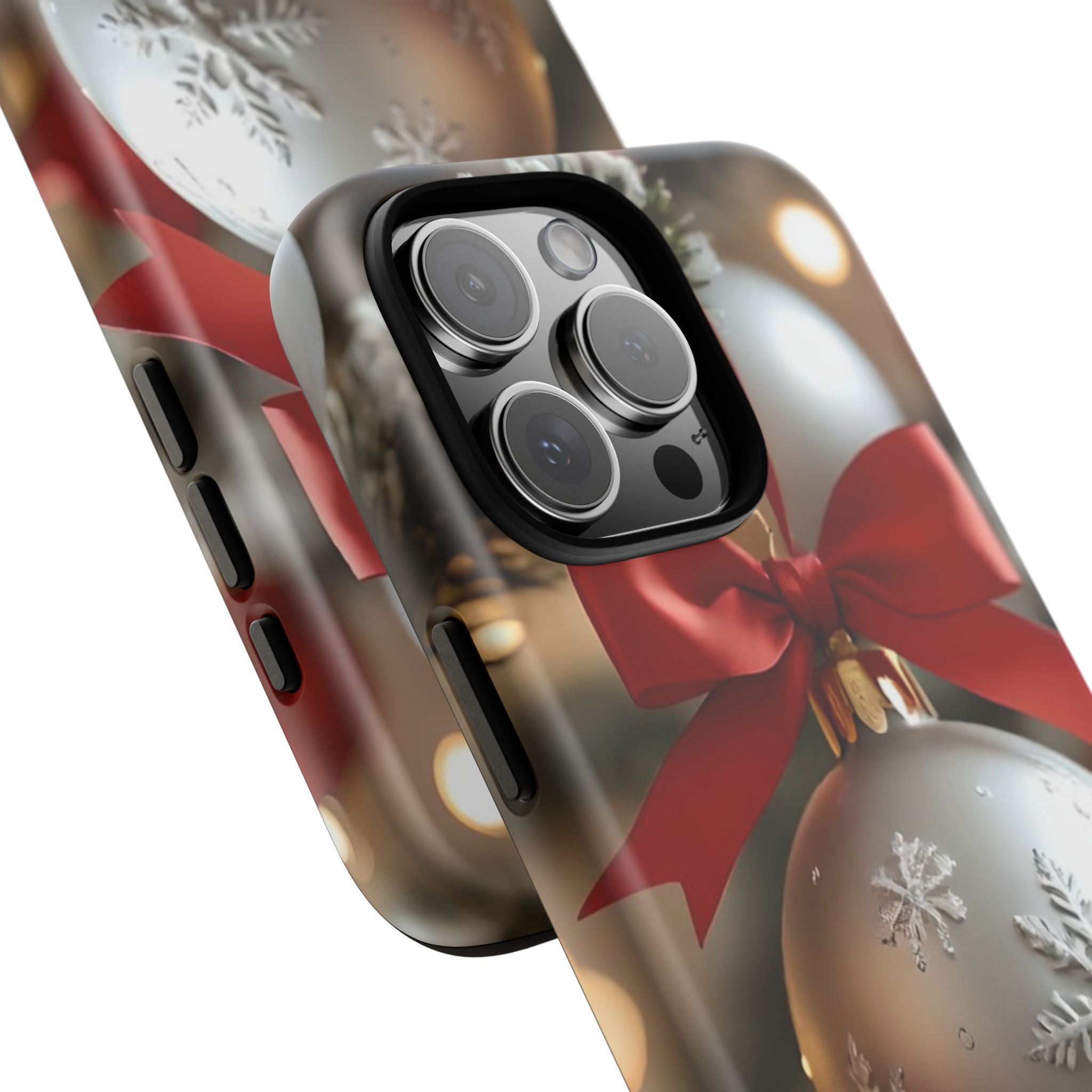 Christmas Phone Case with Seasonal Ornament Design