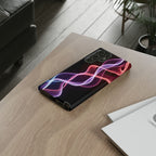 Neon Light Wave Abstract Glow, Phone Case