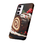 Coque de téléphone festive avec motif bûche de Noël